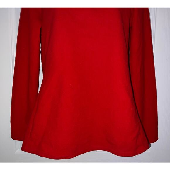 GAP Womens Red Microfleece Long Sleeve Pullover Zip Neck Top - Sz S Small - Picture 3 of 6